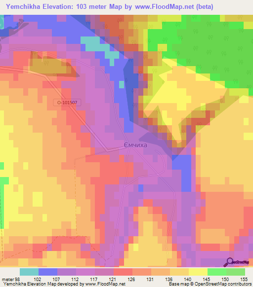 Yemchikha,Ukraine Elevation Map