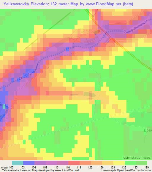 Yelizavetovka,Ukraine Elevation Map
