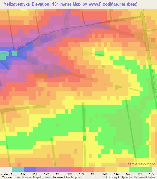 Yelizavetovka,Ukraine Elevation Map