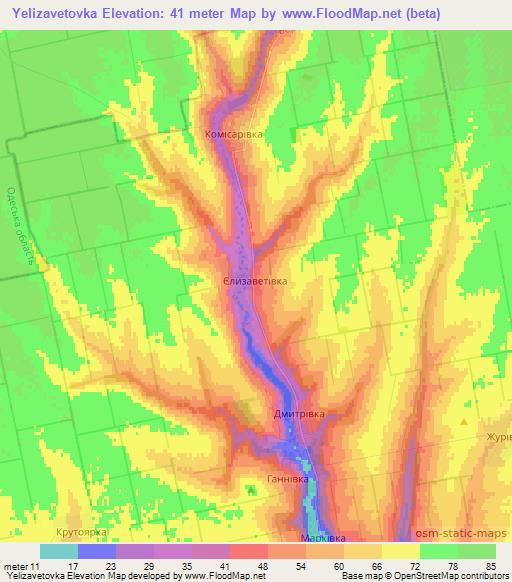 Yelizavetovka,Ukraine Elevation Map