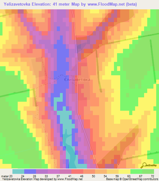 Yelizavetovka,Ukraine Elevation Map