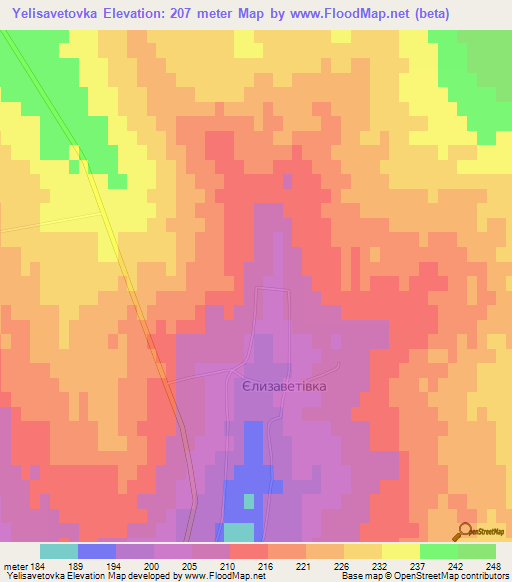 Yelisavetovka,Ukraine Elevation Map