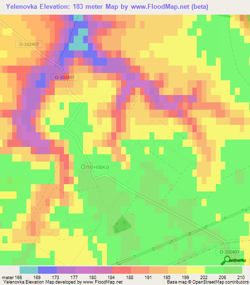 Yelenovka,Ukraine Elevation Map