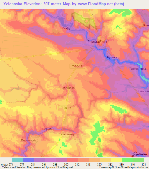 Yelenovka,Ukraine Elevation Map
