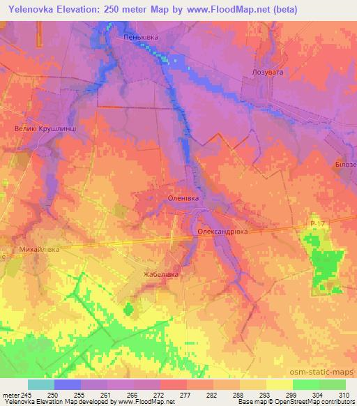 Yelenovka,Ukraine Elevation Map