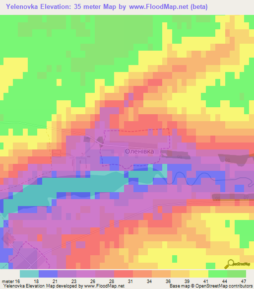 Yelenovka,Ukraine Elevation Map