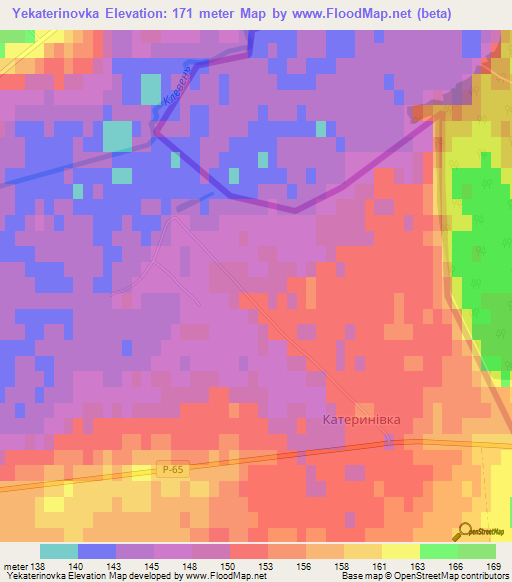 Yekaterinovka,Ukraine Elevation Map
