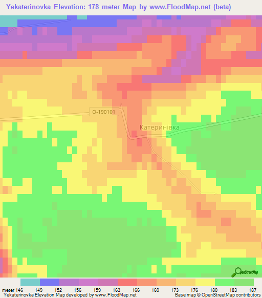 Yekaterinovka,Ukraine Elevation Map