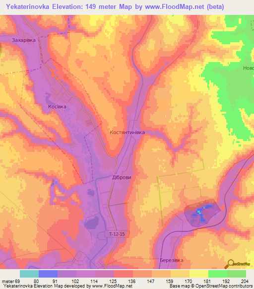 Yekaterinovka,Ukraine Elevation Map