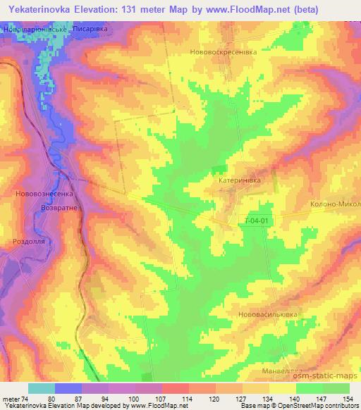 Yekaterinovka,Ukraine Elevation Map