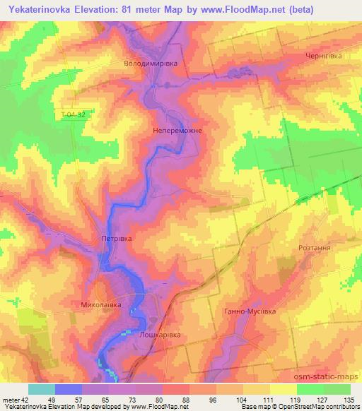 Yekaterinovka,Ukraine Elevation Map