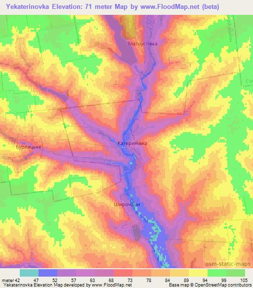 Yekaterinovka,Ukraine Elevation Map