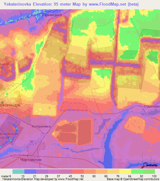 Yekaterinovka,Ukraine Elevation Map