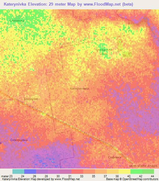 Katerynivka,Ukraine Elevation Map