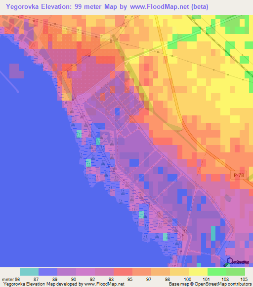 Yegorovka,Ukraine Elevation Map
