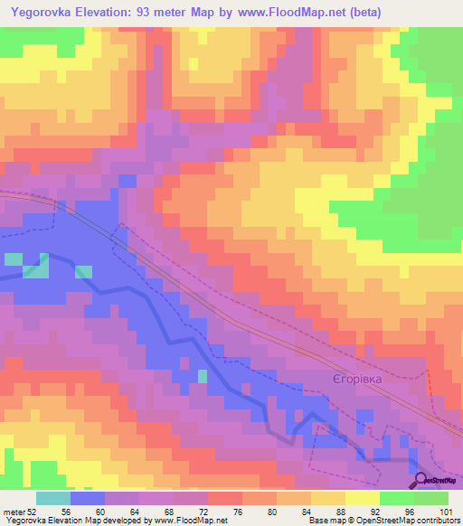 Yegorovka,Ukraine Elevation Map