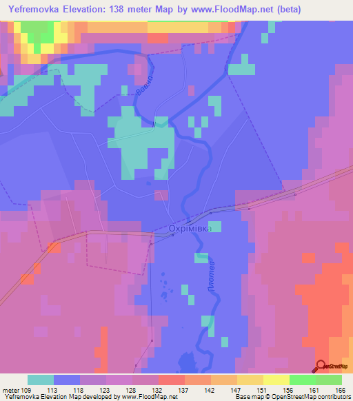 Yefremovka,Ukraine Elevation Map