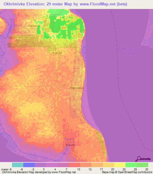 Okhrimivka,Ukraine Elevation Map