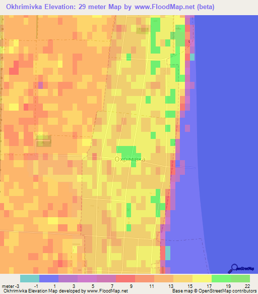 Okhrimivka,Ukraine Elevation Map