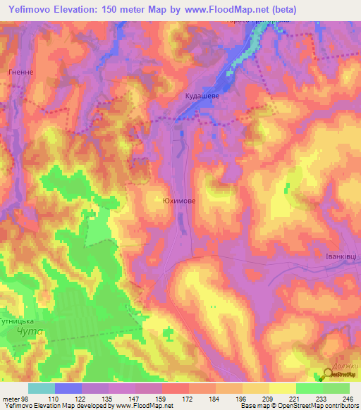 Yefimovo,Ukraine Elevation Map