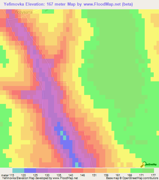 Yefimovka,Ukraine Elevation Map