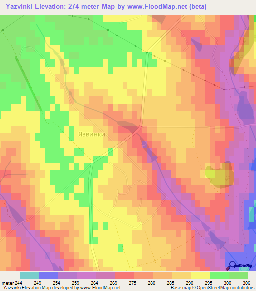 Yazvinki,Ukraine Elevation Map