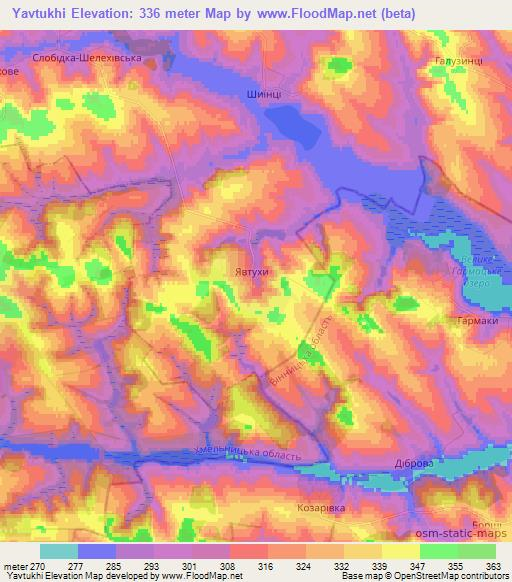 Yavtukhi,Ukraine Elevation Map