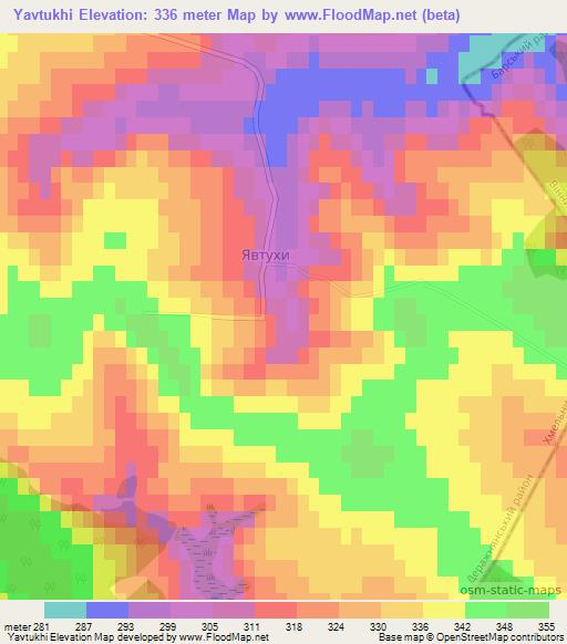 Yavtukhi,Ukraine Elevation Map