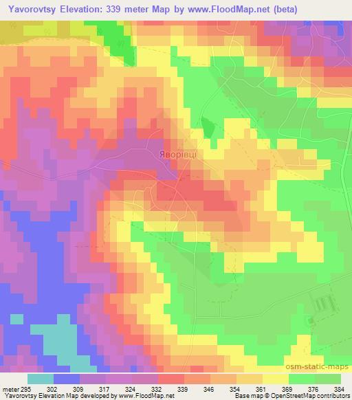 Yavorovtsy,Ukraine Elevation Map