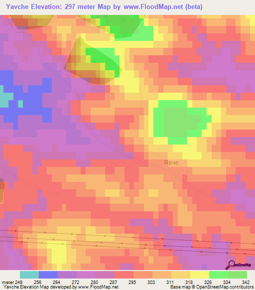 Yavche,Ukraine Elevation Map