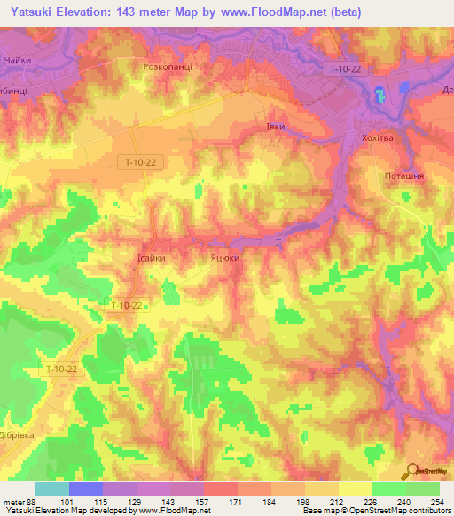 Yatsuki,Ukraine Elevation Map