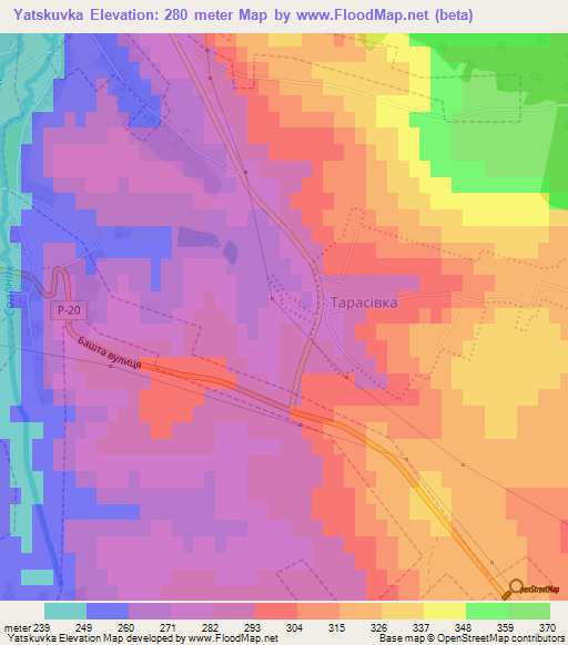 Yatskuvka,Ukraine Elevation Map