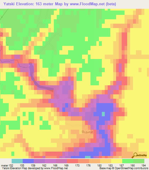 Yatski,Ukraine Elevation Map