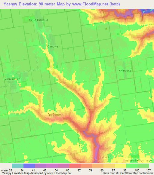 Yasnyy,Ukraine Elevation Map
