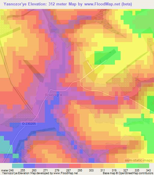 Yasnozor'ye,Ukraine Elevation Map
