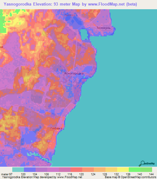 Yasnogorodka,Ukraine Elevation Map