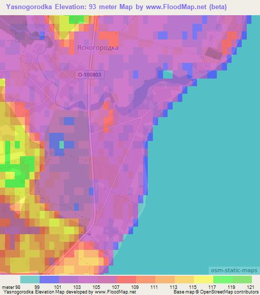 Yasnogorodka,Ukraine Elevation Map
