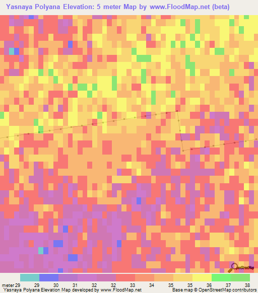 Yasnaya Polyana,Ukraine Elevation Map