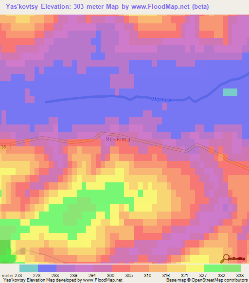 Yas'kovtsy,Ukraine Elevation Map