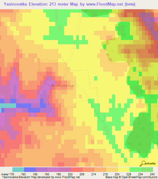 Yasinovatka,Ukraine Elevation Map