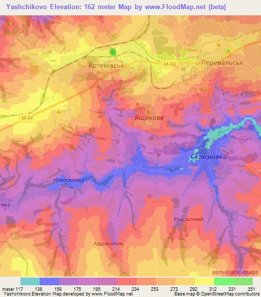 Yashchikovo,Ukraine Elevation Map