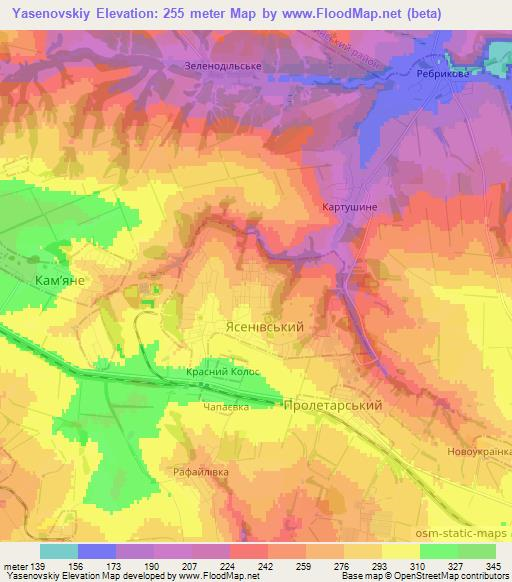 Yasenovskiy,Ukraine Elevation Map