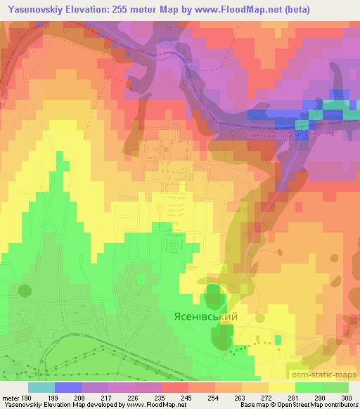Yasenovskiy,Ukraine Elevation Map