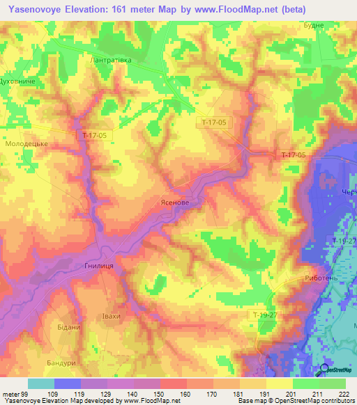 Yasenovoye,Ukraine Elevation Map
