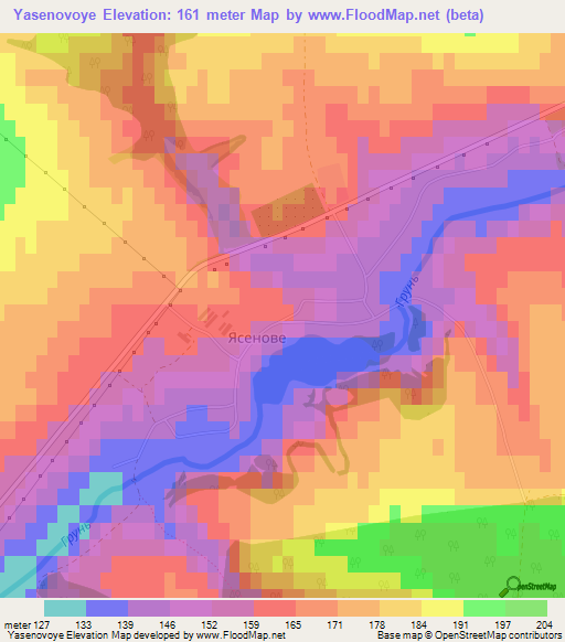 Yasenovoye,Ukraine Elevation Map