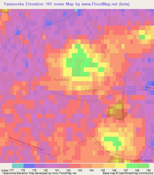Yasenovka,Ukraine Elevation Map