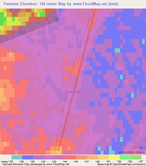 Yasinets,Ukraine Elevation Map
