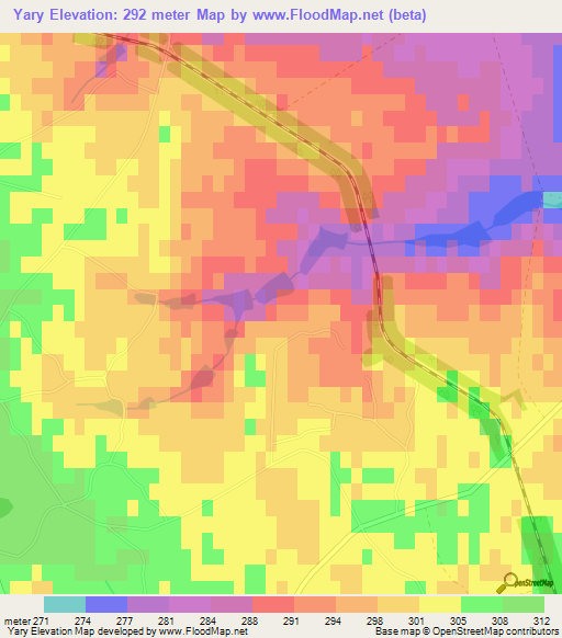 Yary,Ukraine Elevation Map