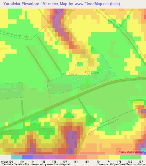 Yarotivka,Ukraine Elevation Map