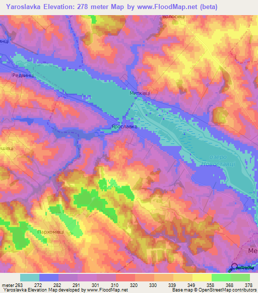 Yaroslavka,Ukraine Elevation Map